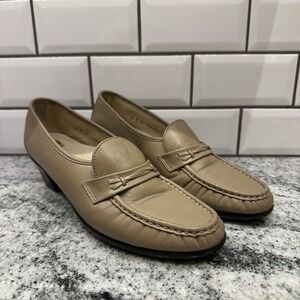 SAS Womens Easier Comfort Shoes Tripad Slip On Tan‎ Leather 9.5 M Heel 142375